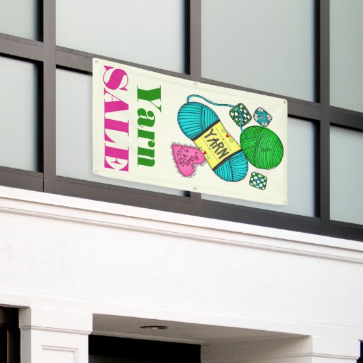 ヤーンの販売 横断幕 (ビルの外側)