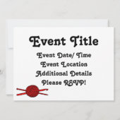 ヤーンの赤い球(ニット及びかぎ針編み) 招待状 (裏面)