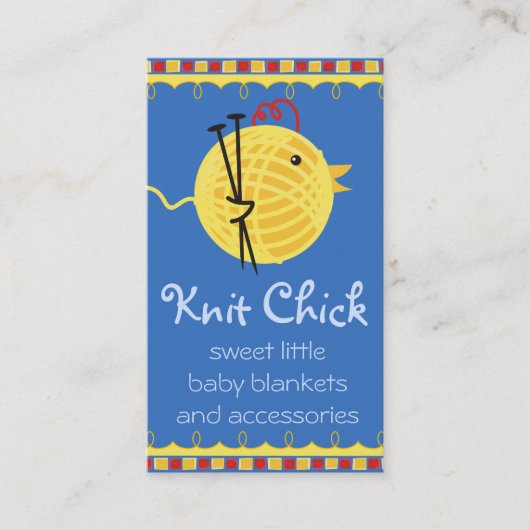 ヤーンの鶏の編み物針のカスタムな色の球 名刺 (正面)