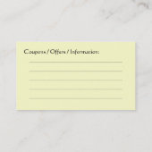 ヤーンは名刺を制作します 割引カード (裏面)