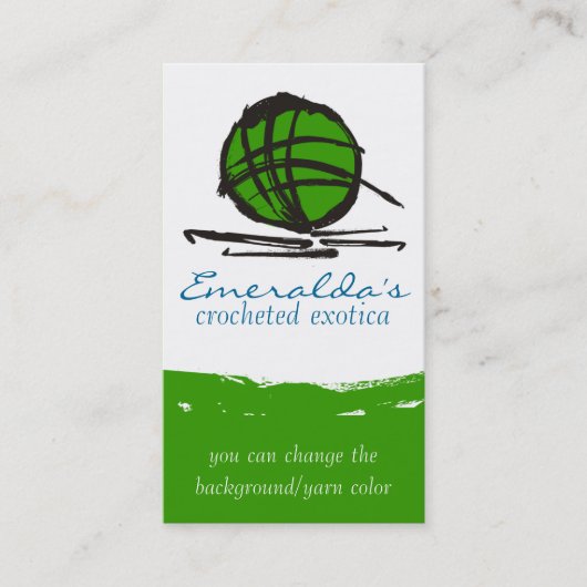 ヤーンインクしみのカスタムな色のかぎ針編みホックの球 名刺 (正面)