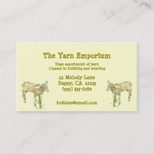 ヤーンウール編み物製織ビジネスカード 名刺 (正面)