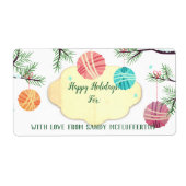 ヤーンオーナメント編み物クロチェットクリスマスステッカー ラベル (正面)