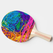 ヤーンカラフルクロシェ編み物写真 卓球ラケット (横)