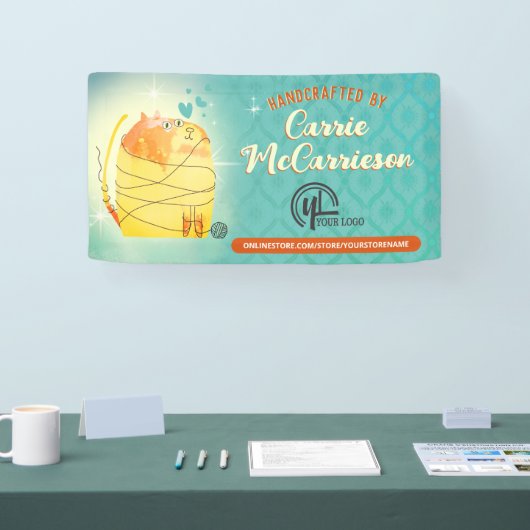 ヤーンキャットクロシェ編み物ホームズプンクラフトショー 横断幕 (トレードショー)