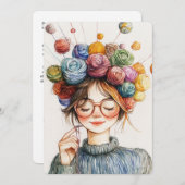 ヤーンクラウンニッターのクリスマス平和的なクラフト シーズンカード (正面/裏面)