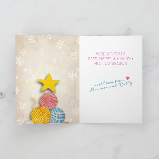 ヤーンクリスマスツリー編み物編み機 シーズンカード (内部)