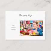 ヤーンショップQRコード写真糸編み物クロシェ毛糸 名刺 (正面)