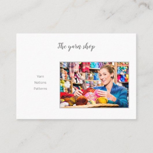 ヤーンショップQRコード写真糸編み物クロシェ毛糸 名刺 (正面)