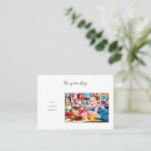 ヤーンショップQRコード写真糸編み物クロシェ毛糸 名刺 (スタンド正面)