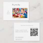 ヤーンショップQRコード写真糸編み物クロシェ毛糸 名刺 (正面/裏面)