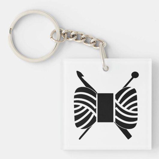 ヤーンスケインニットクロシェ工芸品 キーホルダー (正面)