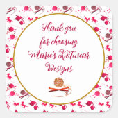 ヤーンセラー繊維アーツありがとうメッセージ スクエアシール (正面)