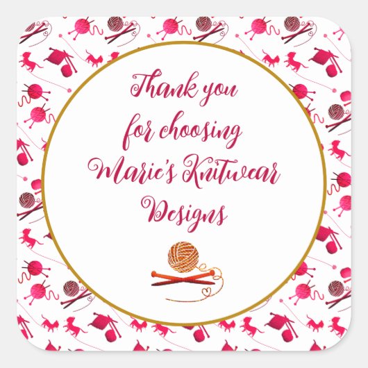 ヤーンセラー繊維アーツありがとうメッセージ スクエアシール (正面)