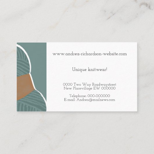ヤーンセージ羊毛編み物手作り 名刺 (裏面)