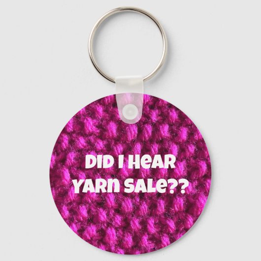 ヤーンセールピンクニットフォトラブ編み物 キーホルダー (正面)