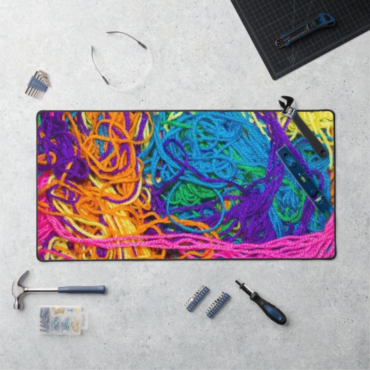 ヤーンタングルカラフルズクロシェと編み物ギフト デスクマット (ワークステーション)