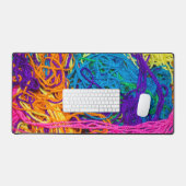 ヤーンタングルカラフルズクロシェと編み物ギフト デスクマット (キーボード&マウス)