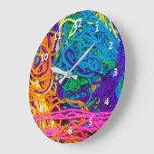 ヤーンタングルズクロシェ編み物工芸品写真 ラージ壁時計 (傾斜)