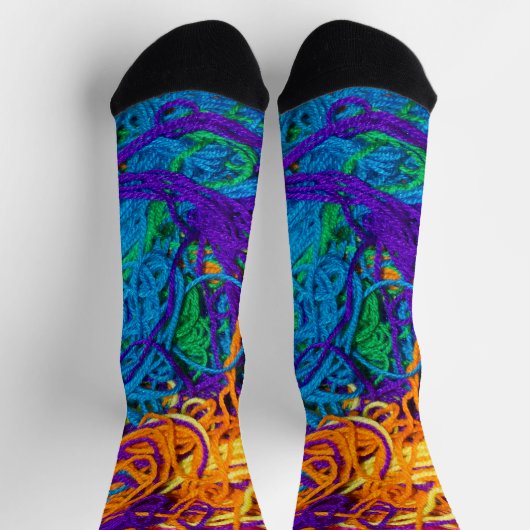 ヤーンタングルリアリスティックテクスチャクロシェ編み物 ソックス (上部)