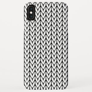 ヤーンデザインシェブロンニットスタイルオンブラック iPhone XS MAXケース