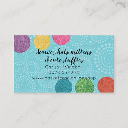 ヤーンバスケット編み物クロシェの名刺 名刺 (裏面)