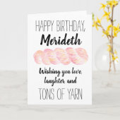 ヤーンパーソナライズされたジョーク誕生日 カード (黄色い花)