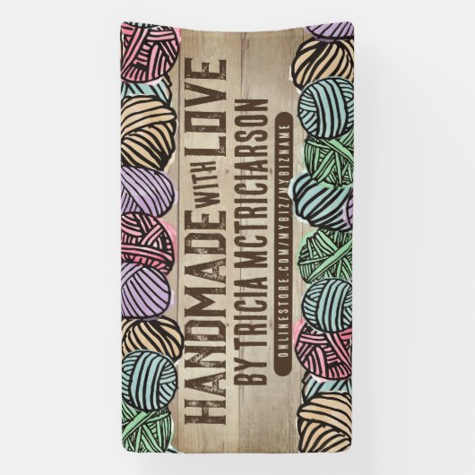 ヤーンホームズパン編み物クロシェのクラフトショーブース 横断幕 (縦)