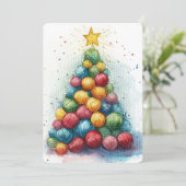 ヤーンボールクリスマスツリーニッターの水色 シーズンカード (スタンド正面)