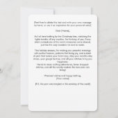 ヤーンボールクリスマスツリーニッターの水色 シーズンカード (裏面)