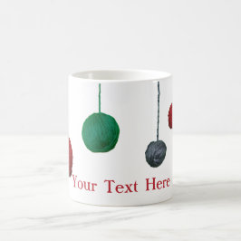 ヤーンボールクレフティホリデー/あなたのテキスト コーヒーマグカップ