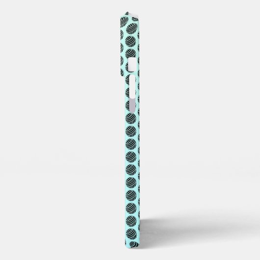 ヤーンボールグラディエントミントパターン(の模様が)あるフォンケース iPhoneケース (左側面)