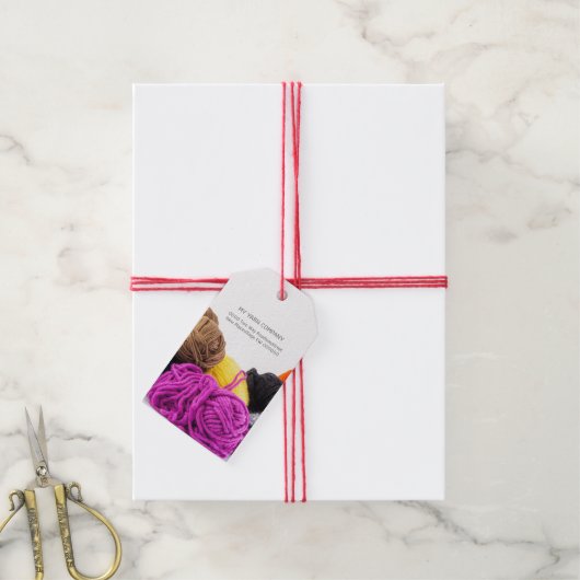 ヤーンボール手作りウール編み物クロシェ事業 ギフトタグ (より糸付き)