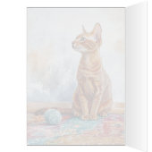 ヤーン付き猫 – 5" x 7"アートカード (内側 (左))