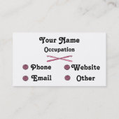 ヤーン及びかぎ針編みホックのピンクの球 名刺 (裏面)