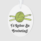 ヤーン及びかぎ針編みホックの黄色い球 オーナメント (正面)