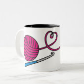 ヤーン愛-かぎ針編みのマグ ツートーンマグカップ (正面左)