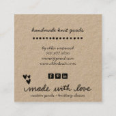 ヤーン手作りニットグッズ筏 スクエア名刺 (裏面)