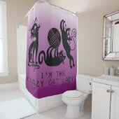 ヤーン熱狂する入りキャットレディーブラックキャッツ シャワーカーテン (インサイチュ)