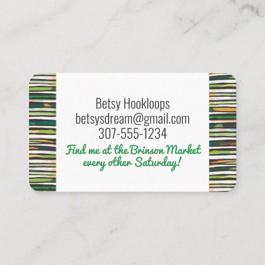 ヤーン編み機の編み物クロチェットホームズパン工芸品 名刺 (裏面)