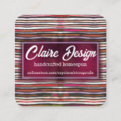 ヤーン編み機編み物クロチェットホームズパン工芸品バス スクエア名刺 (正面)