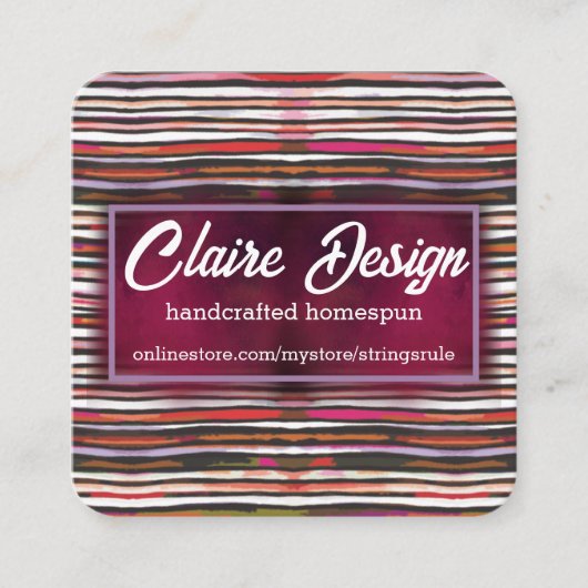 ヤーン編み機編み物クロチェットホームズパン工芸品バス スクエア名刺 (正面)