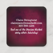 ヤーン編み機編み物クロチェットホームズパン工芸品バス スクエア名刺 (裏面)