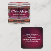 ヤーン編み機編み物クロチェットホームズパン工芸品バス スクエア名刺 (正面/裏面)