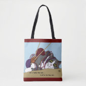 ヤーン編み物おもしろい猫 トートバッグ (正面)