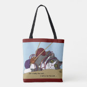 ヤーン編み物おもしろい猫 トートバッグ (裏面)