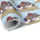 ヤーン編み物おもしろい猫 ラッピングペーパー (ロールコーナー)