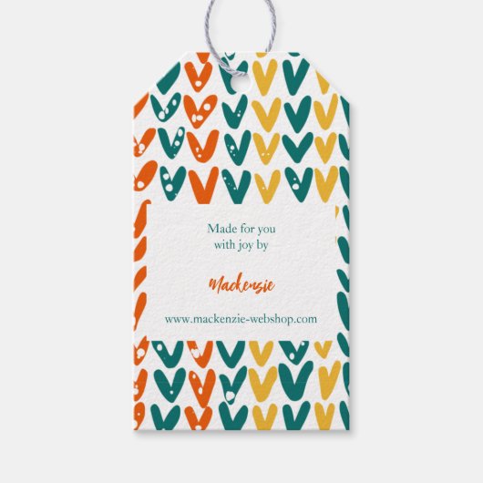 ヤーン編み物ウール手作り ギフトタグ (正面)