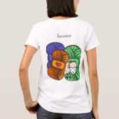 ヤーン編み物クロシェ羊毛手作りペルソナライズ Tシャツ (裏面)