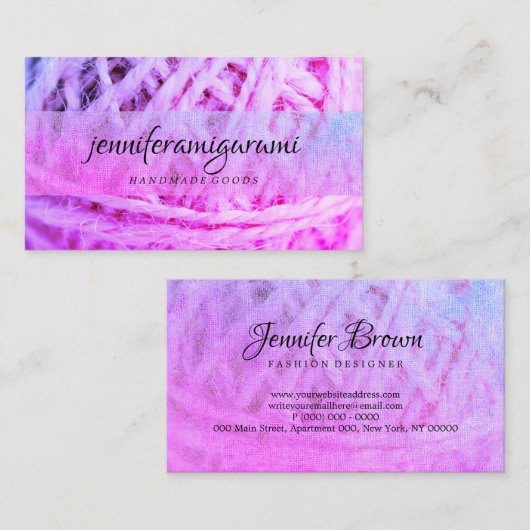 ヤーン編み物クロシェ 名刺 (正面/裏面)